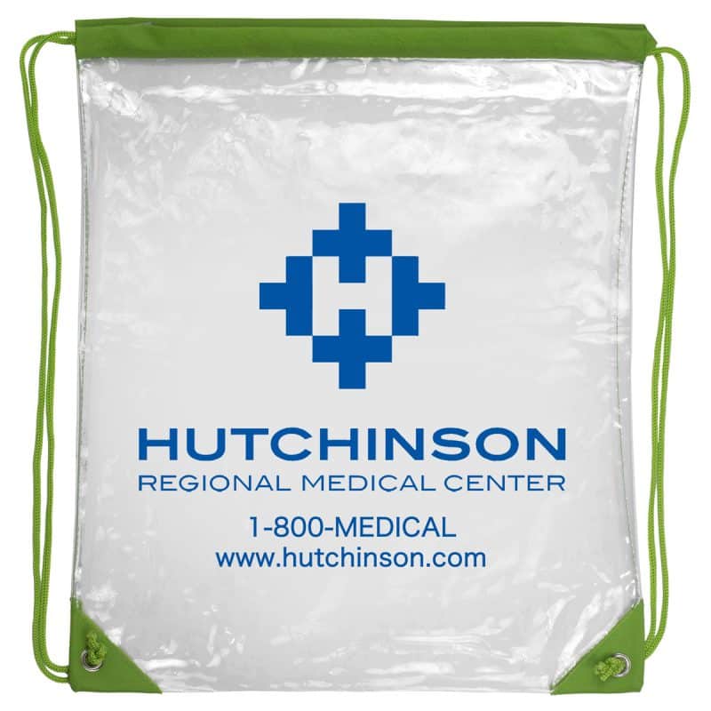 Custom "Everest" Tall Clear Drawstring Cinch Pack Backpack - 2