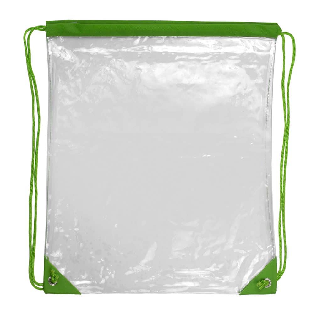 Custom “Everest” Tall Clear Drawstring Cinch Pack Backpack with Logo ...