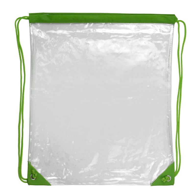 Custom "Everest" Tall Clear Drawstring Cinch Pack Backpack (Overseas) - 4
