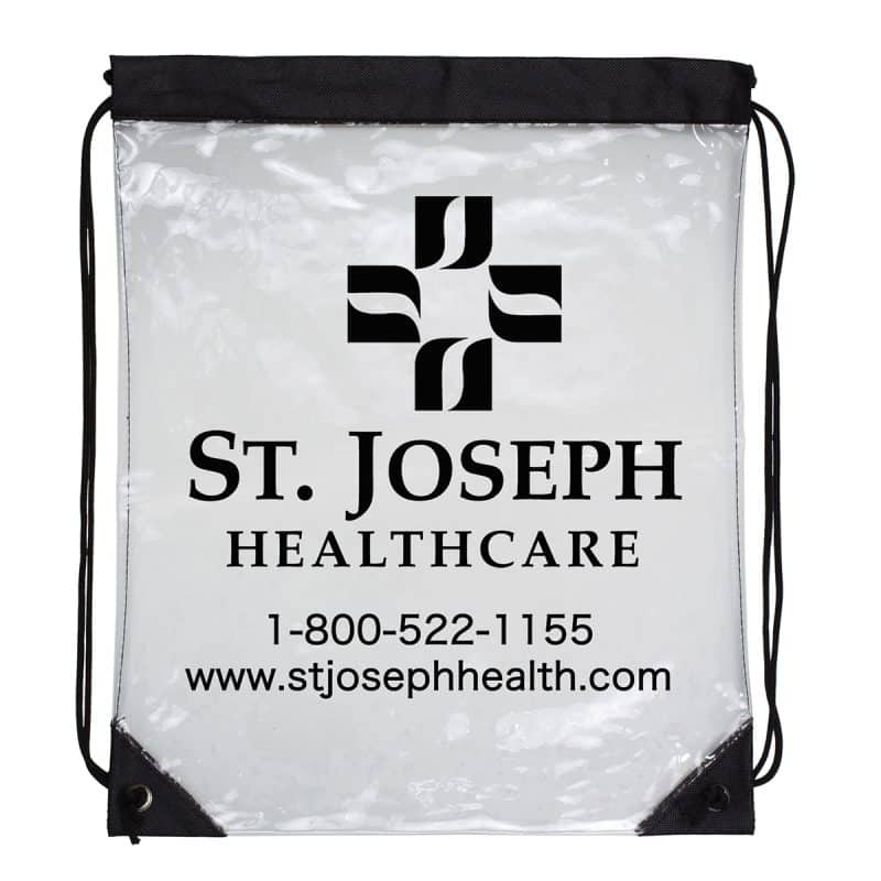 Custom "Everest" Tall Clear Drawstring Cinch Pack Backpack (Overseas) - 6