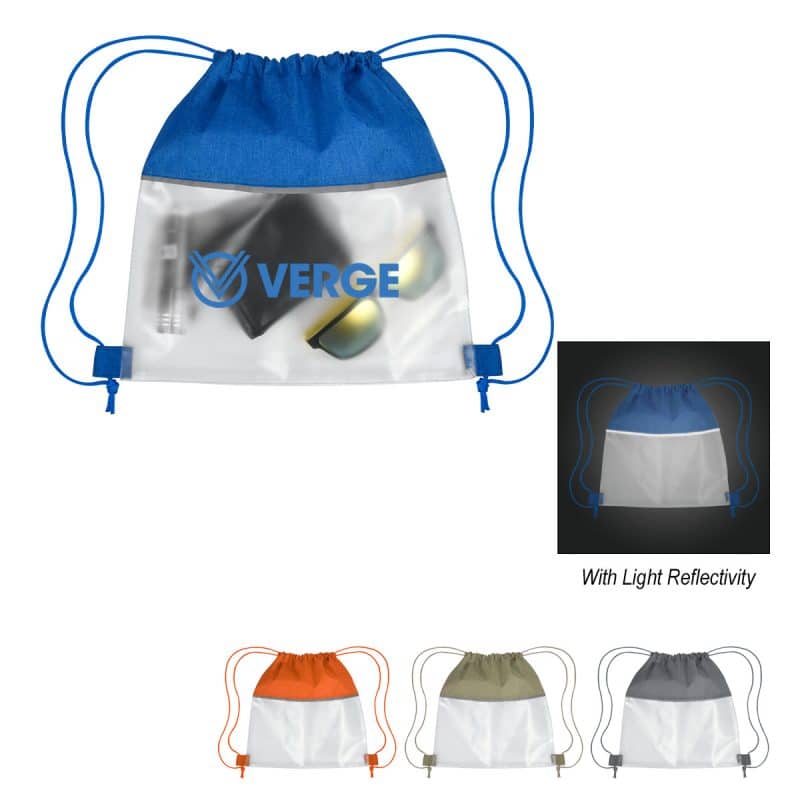 Custom Reflective Heathered Frost Drawstring Bag