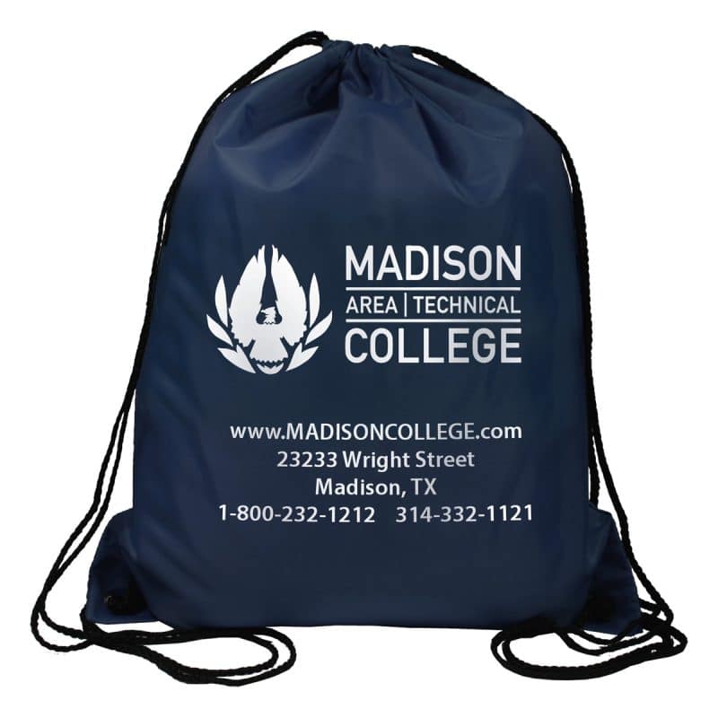 Custom "Ventoux" 210D Polyester Drawstring Cinch Pack Backpack (Overseas) - 2