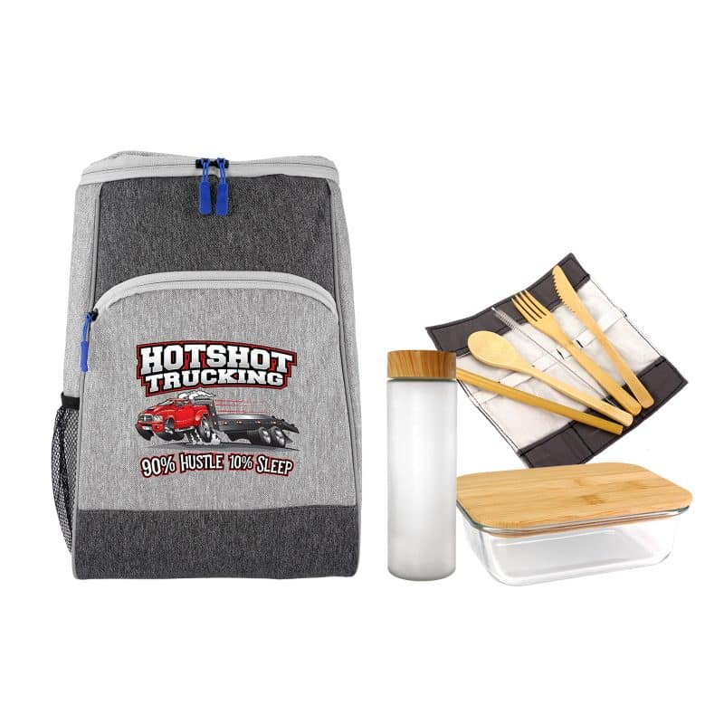 Custom Bay Cooler Backpack Glass Lunch Set - 2