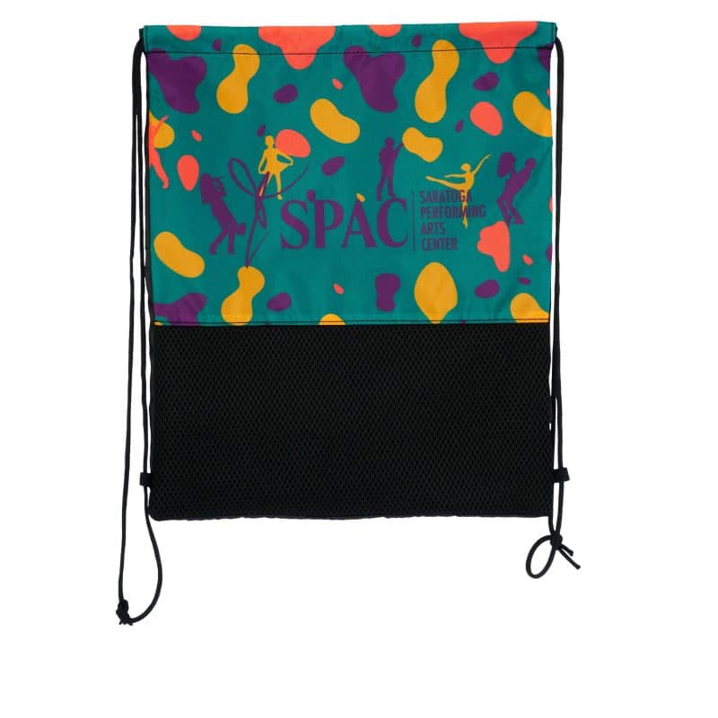Custom Full Color Mesh Bottom Drawstring Backpack - 3