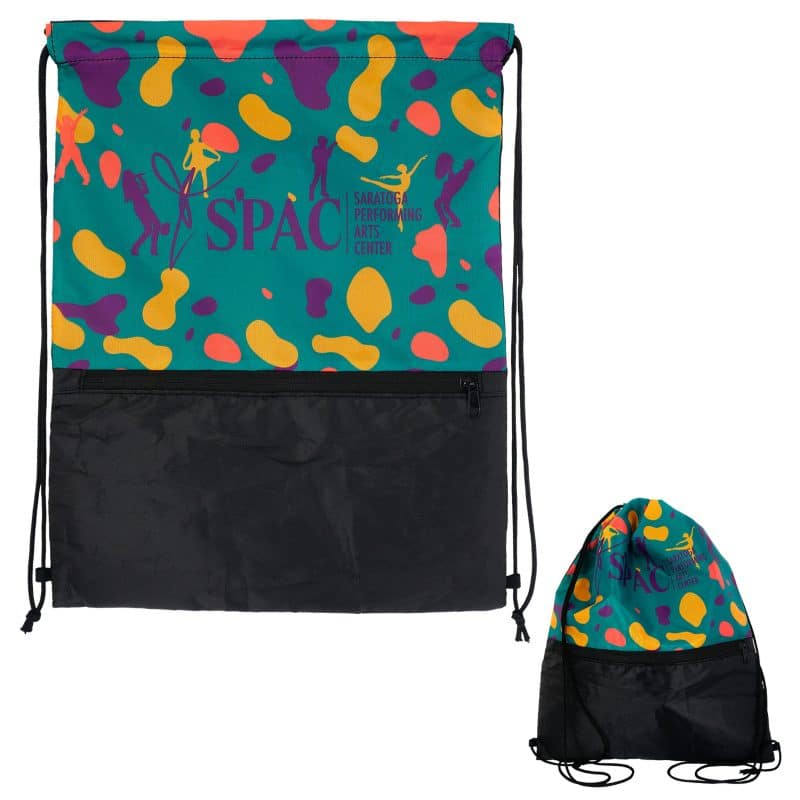 Custom Full Color Zippered Drawstring Backpack