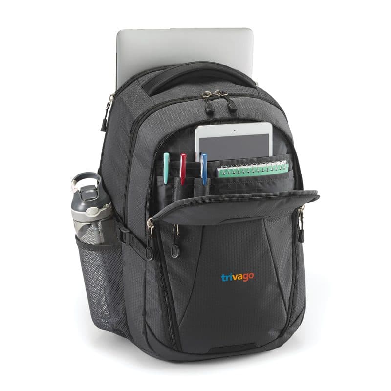 Custom High Sierra® Fairlead Laptop Backpack - Mercury-Black - 3