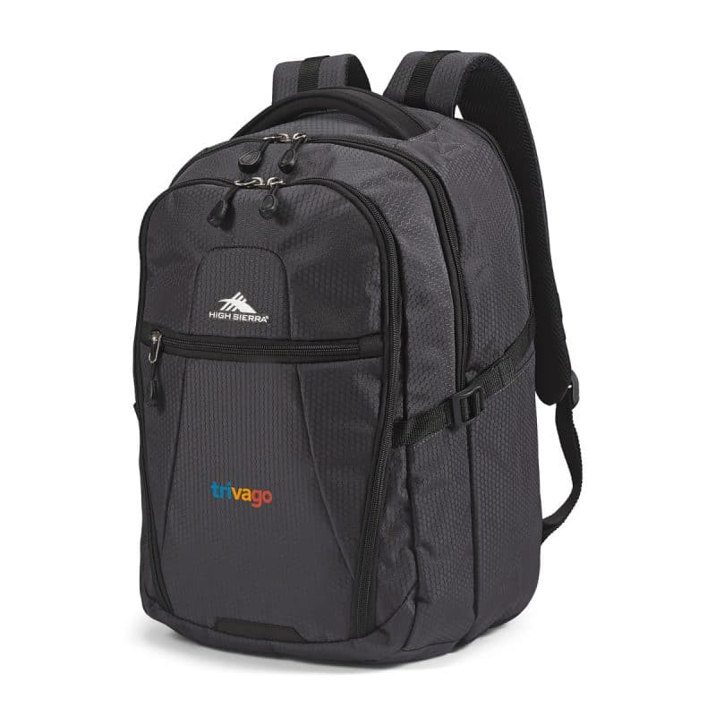 Custom High Sierra® Fairlead Laptop Backpack - Mercury-Black - 4