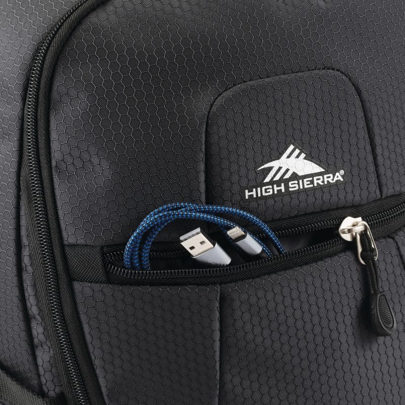 Custom High Sierra® Fairlead Laptop Backpack - Mercury-Black - 5