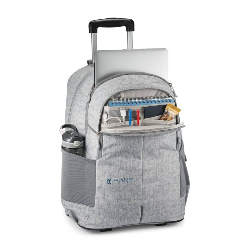 Custom High Sierra® Powerglide Pro Wheeled Backpack - Silver Heather - 6