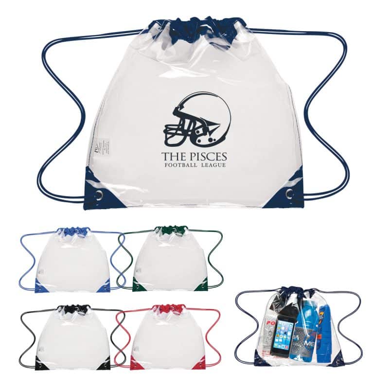 Custom Touchdown Clear Eva Drawstring Backpack