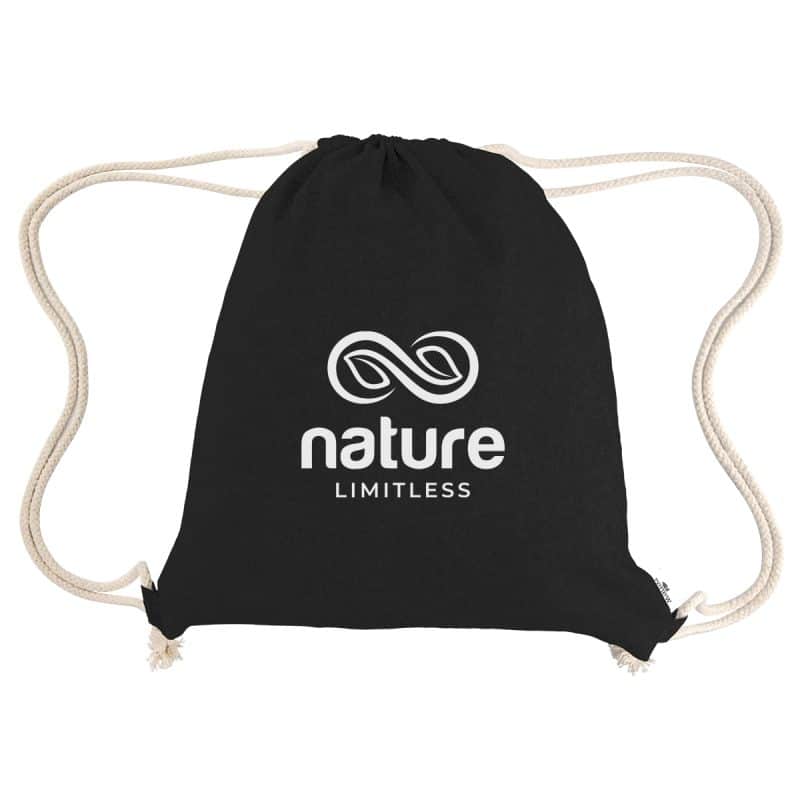 Custom Nicole Recycled Cotton Drawstring Bag - 2