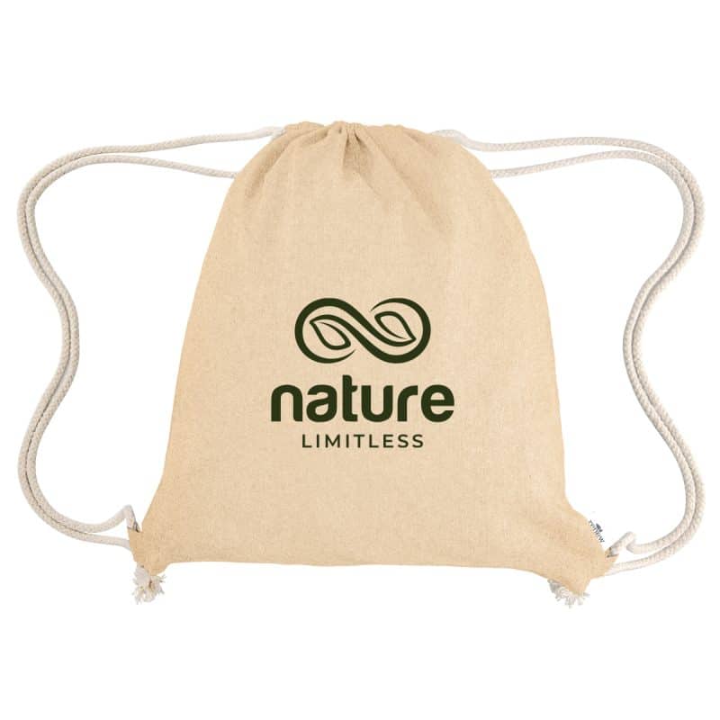Custom Nicole Recycled Cotton Drawstring Bag - 3