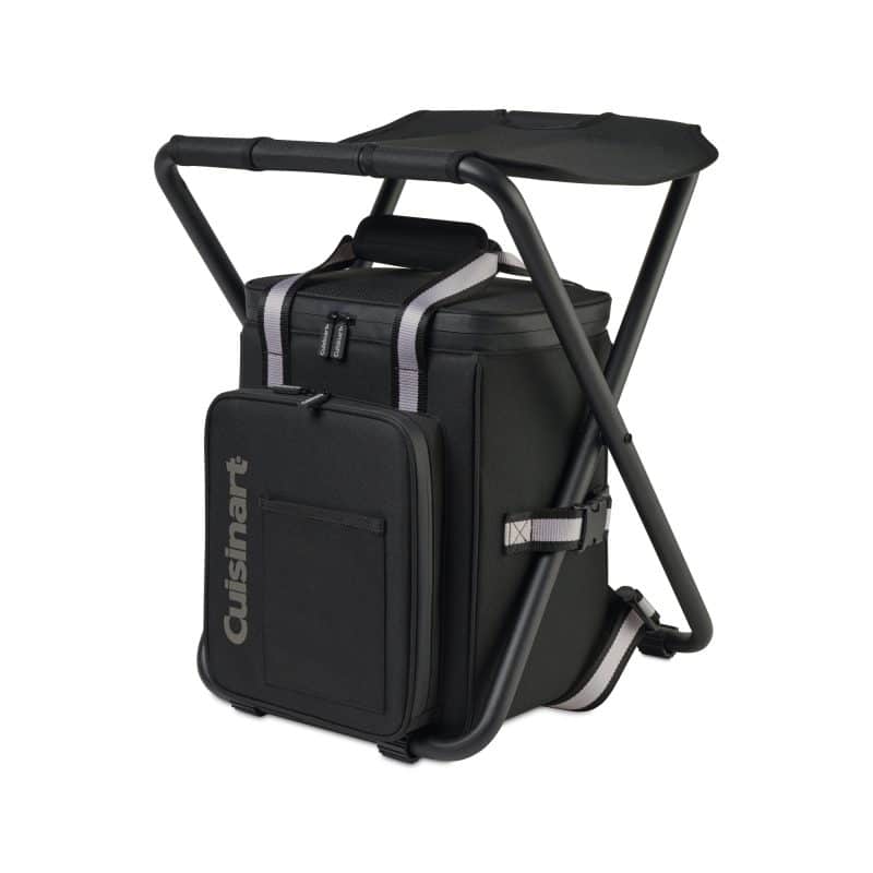 Custom Cuisinart Outdoors™ Folding Chair Backpack Cooler - Black - 1