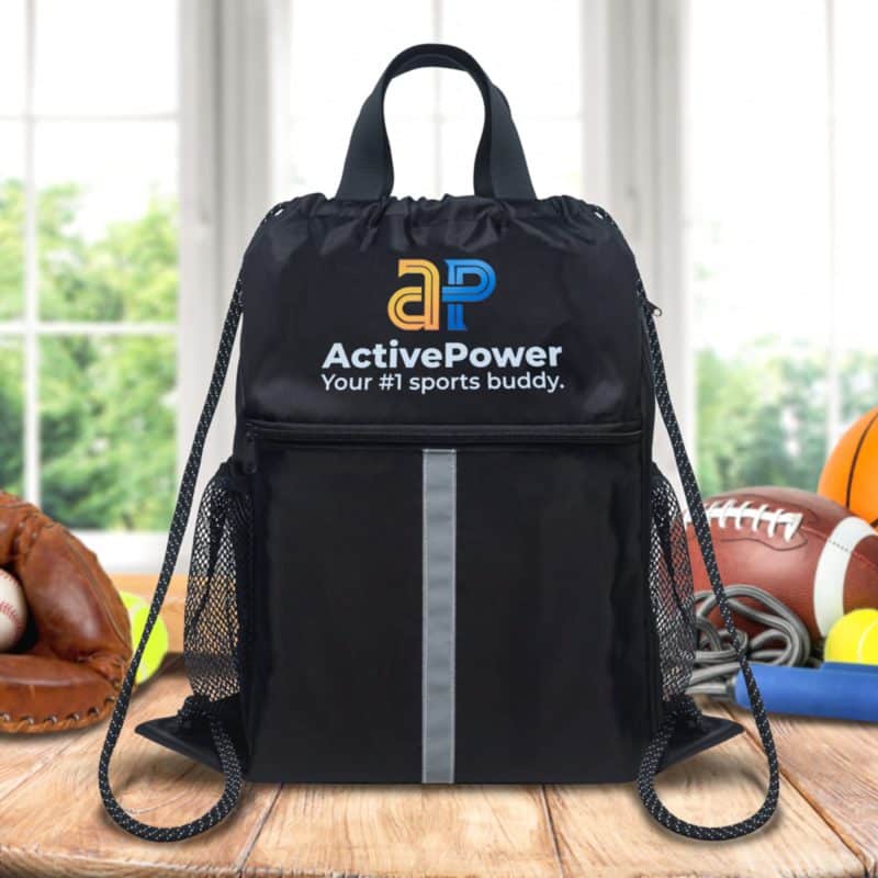 Custom Drawstring Sports Backpack Bags With Bottle Holders - 1