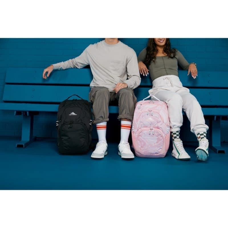 Custom High Sierra® Swoop SG Laptop Backpack - Pink Marble-Bubblegum Pink - 9