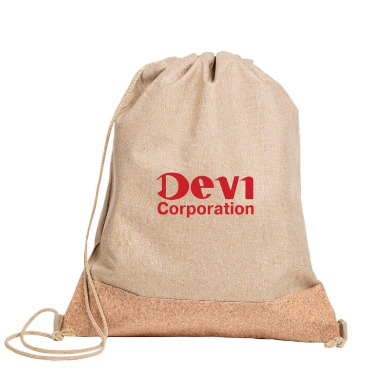 Custom County Drawstring Bag with Cork Bottom
