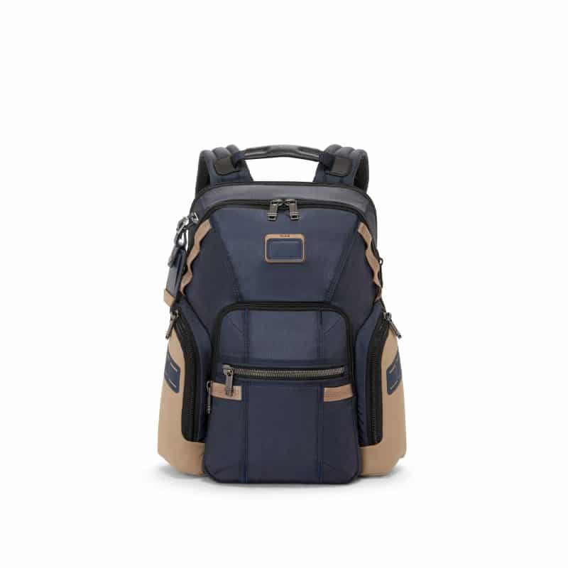 Custom Tumi Alpha Bravo Navigation Backpack- Midnight Navy/Khaki