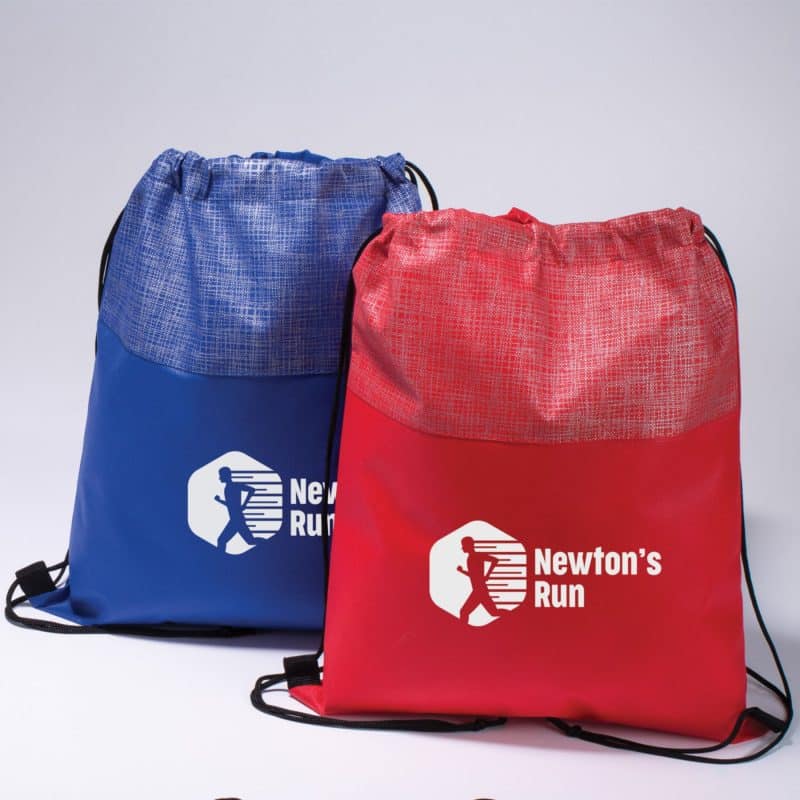 Custom Silver Tone Drawstring Bag - 3