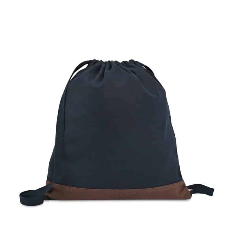 Custom Ivy AWARE™ Recycled Cotton Cinchpack - Navy - 1
