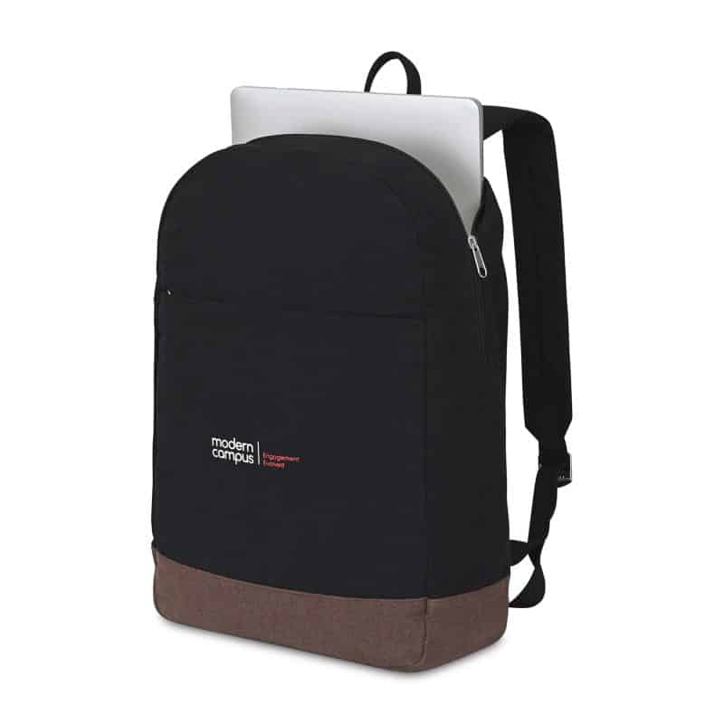 Custom Ivy AWARE™ Recycled Cotton Laptop Backpack - Black - 3