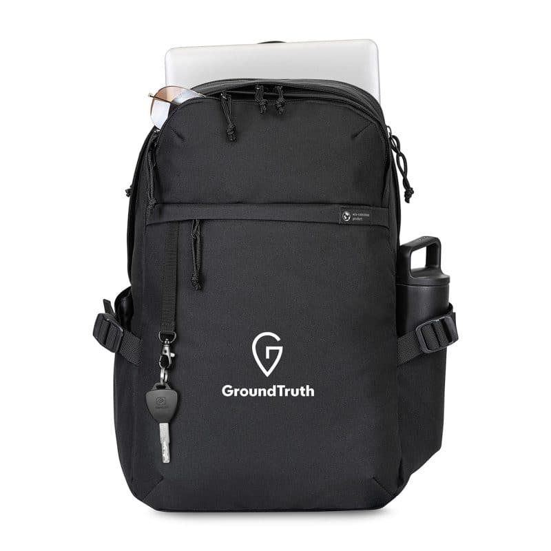 Custom Renew rPET Computer Backpack - Black - 2