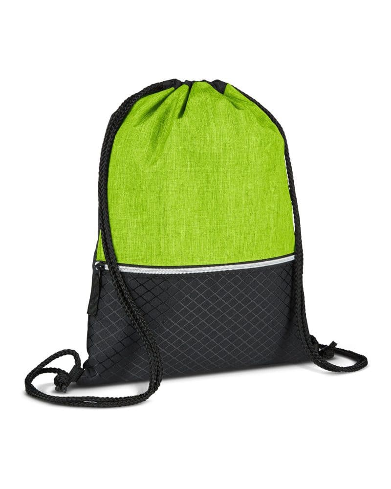 Custom Crosshatch Heather Drawstring Backpack - 5