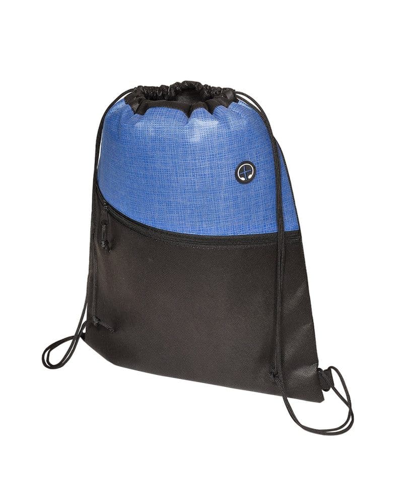 Custom Tonal Heathered Non-Woven Drawstring Backpack - 2
