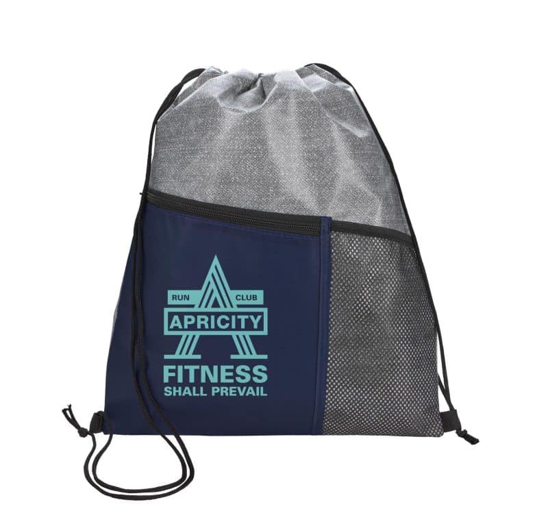 Custom Good Value™ Heathered RPET Non-Woven Drawstring Backpack - 2