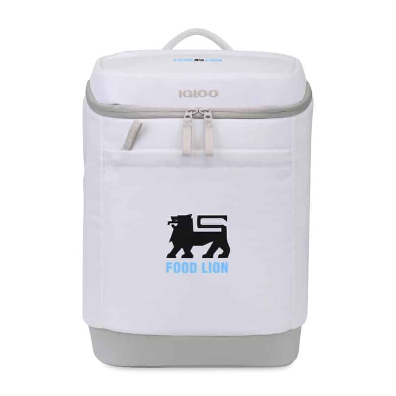 Custom Igloo® Day Chiller Backpack 24 Can Soft Cooler - Cloud White