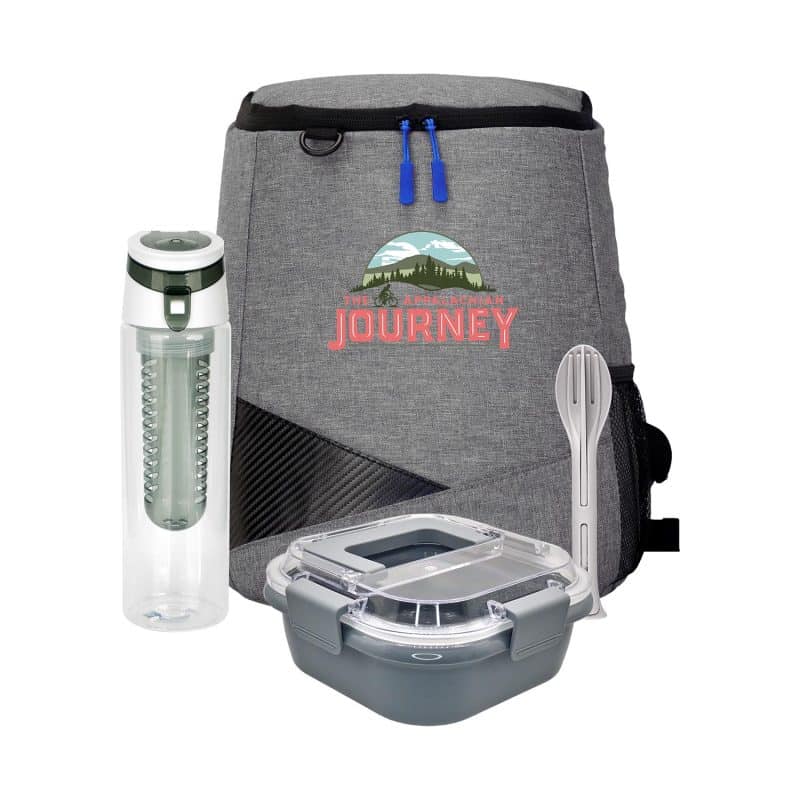 Custom Trendy Lunch Box & Utensil Backpack Set - 4
