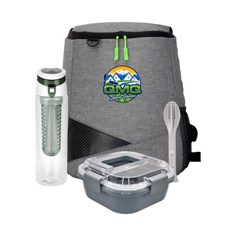 Custom Trendy Lunch Box & Utensil Backpack Set - 8