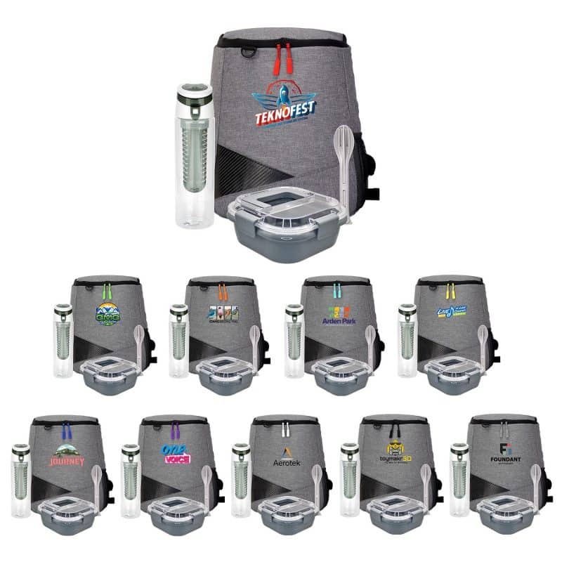 Custom Trendy Lunch Box & Utensil Backpack Set