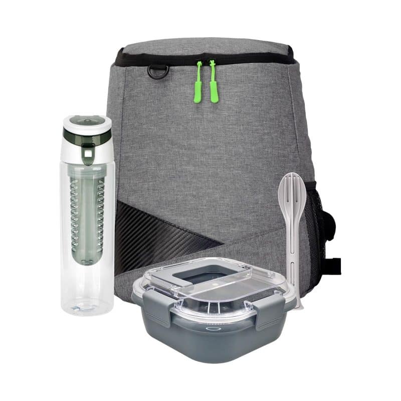 Custom Trendy Lunch Box & Utensil Backpack Set - 9