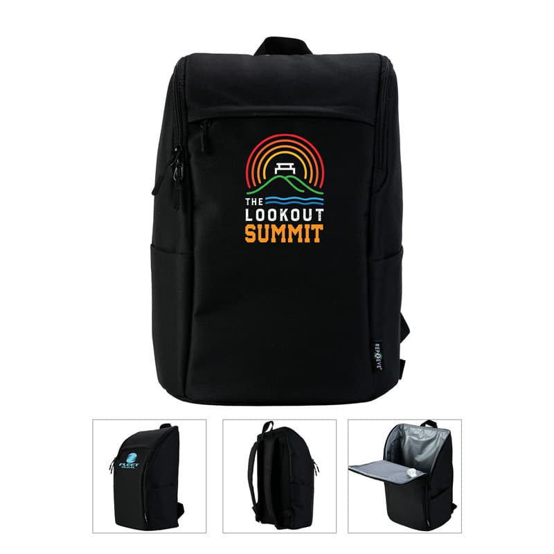 Custom Coral Repreve RPET 20-Can Backpack Cooler