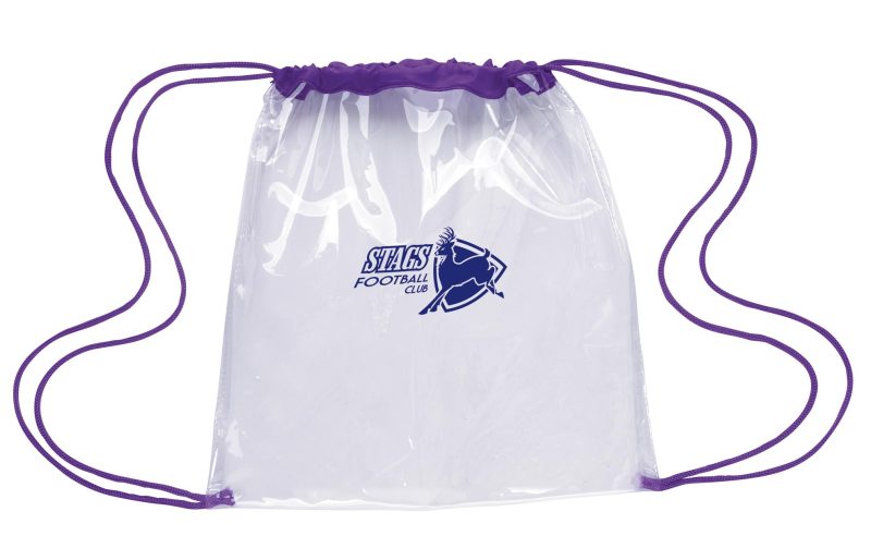 Custom Good Value™ Clear Game Drawstring Backpack - 6