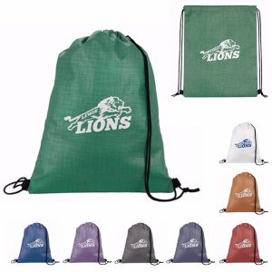 Custom Good Value™ Non-Woven Shimmer Drawstring Backpack