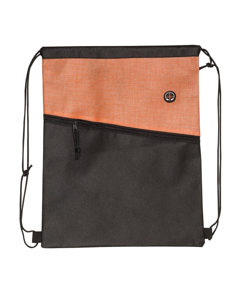 Custom Tonal Heathered Non-Woven Drawstring Backpack - 9