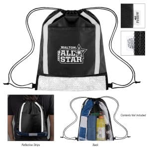 Custom Game Time Rpet Reflective Drawstring Bag - 1