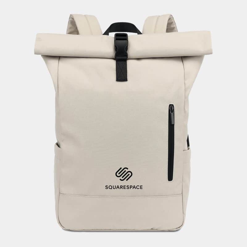 Custom Malibu - Roll Top Laptop Backpack (Tan)