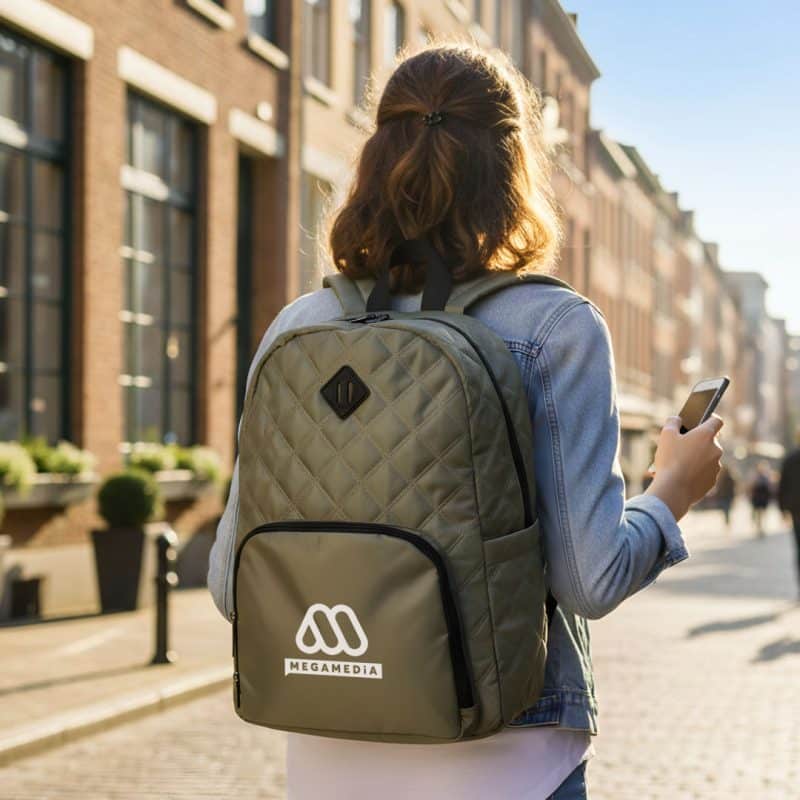 Custom Eiffel Quilted Pattern Backpack - 6