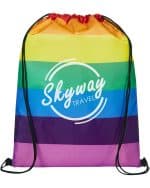 Custom Rainbow Pride Drawstring Bag.