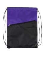 Custom Two-Tone Poly Drawstring Backpack With Zipper - 3