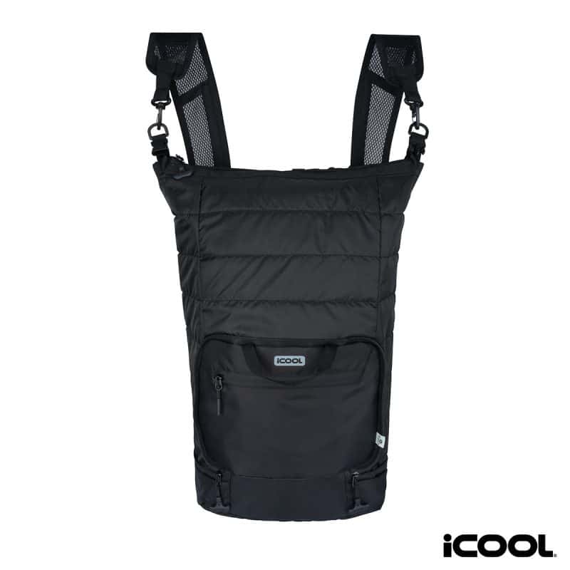 Custom iCOOL Rockvale Repreve Packable Puffer 24-Can Backpack Cooler - 1