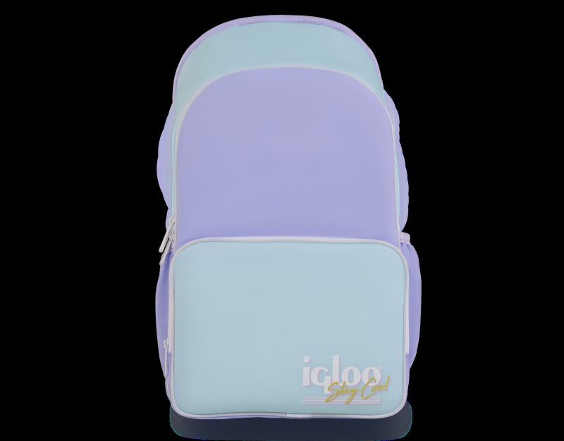 Custom Igloo® Retro 20-12 oz. Can Backpack (Lilac Breeze/Powder Blue) - 1