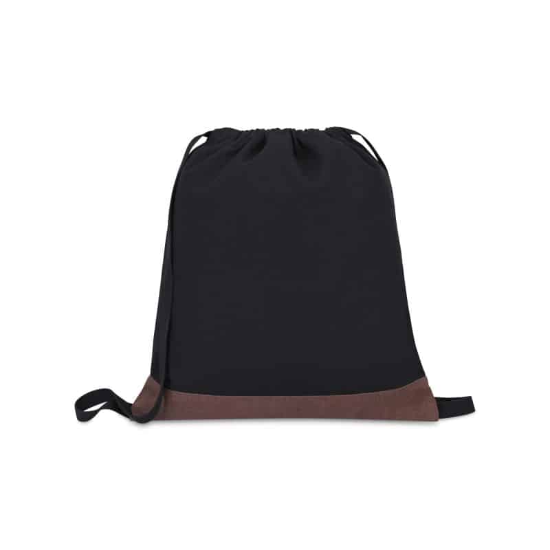 Custom Ivy Recycled Cotton Cinchpack - AWARE™ - Black - 1