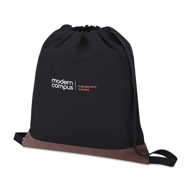 Custom Ivy Recycled Cotton Cinchpack - AWARE™ - Black - 2