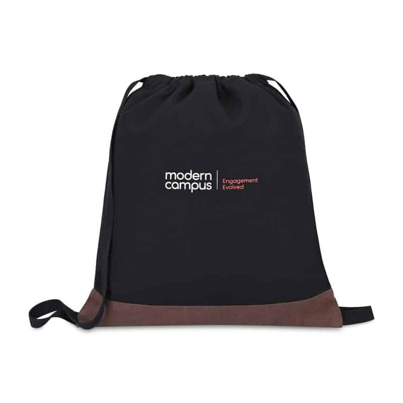 Custom Ivy Recycled Cotton Cinchpack - AWARE™ - Black