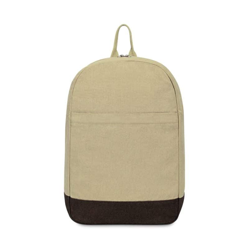 Custom Ivy Recycled Cotton Laptop Backpack - AWARE™ - Beige - 1