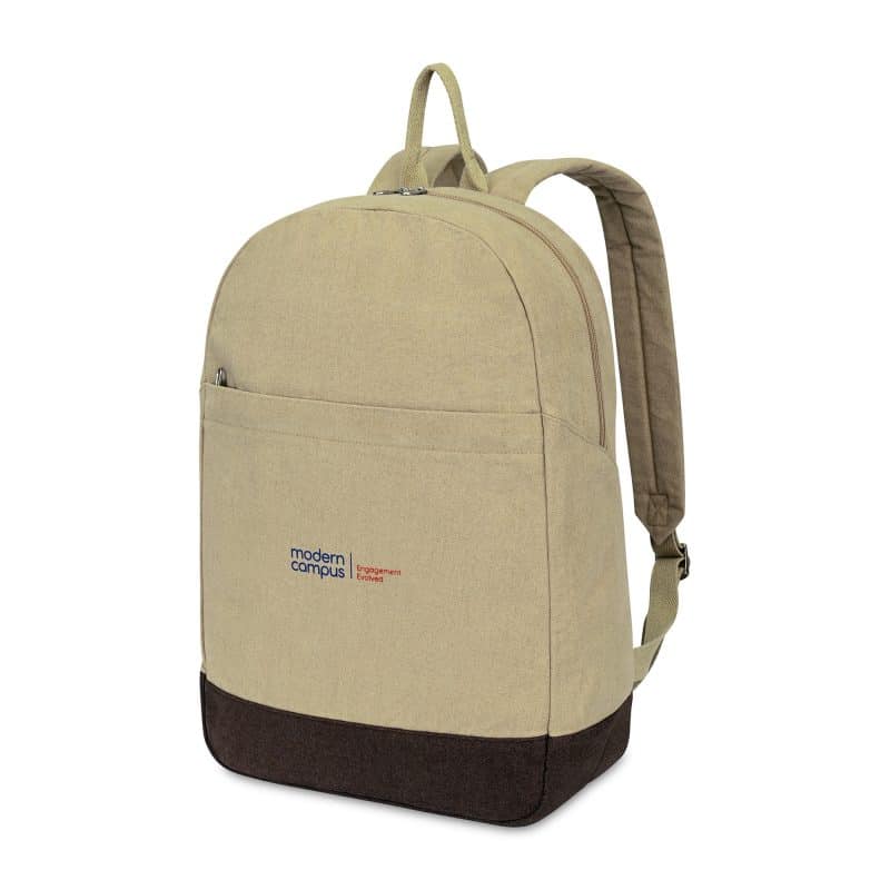 Custom Ivy Recycled Cotton Laptop Backpack - AWARE™ - Beige - 2