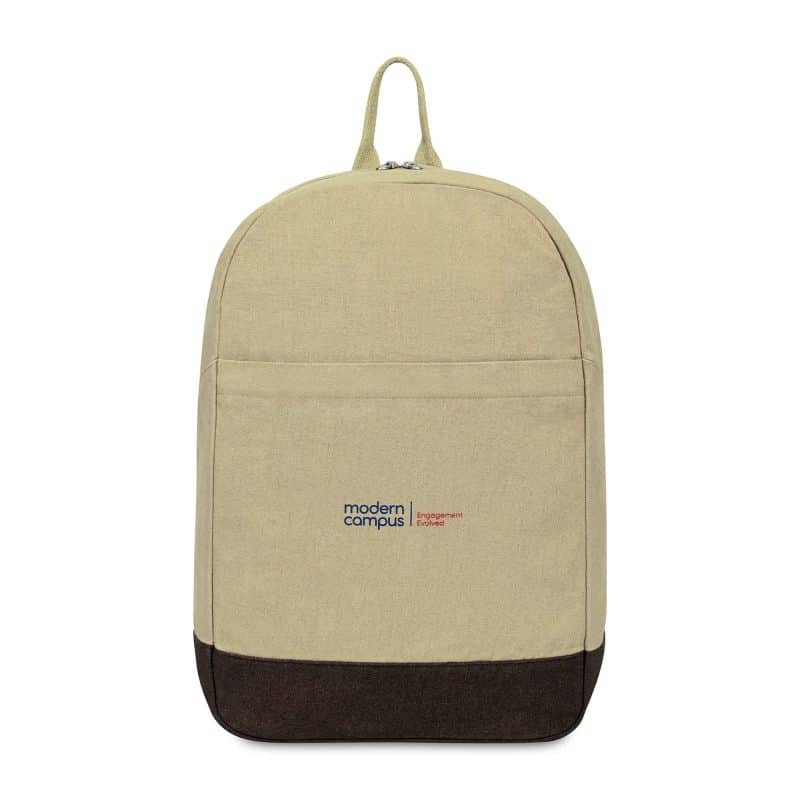 Custom Ivy Recycled Cotton Laptop Backpack - AWARE™ - Beige